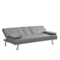 Modern Sofa Bed With Armrest 2 Holders, Wood Frame & Stainless Leg by Unique Piece Furniture