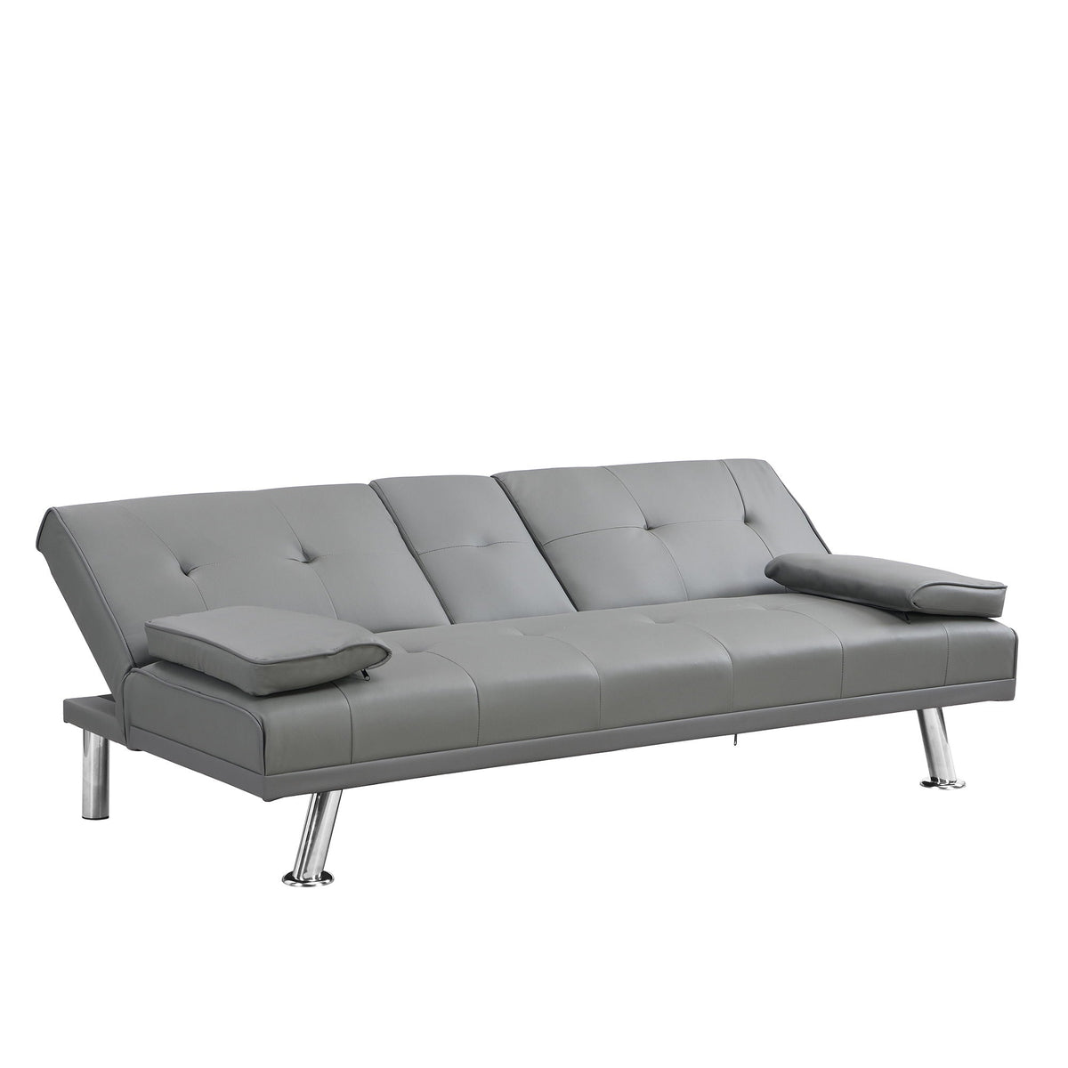 Modern Sofa Bed With Armrest 2 Holders, Wood Frame & Stainless Leg by Unique Piece Furniture