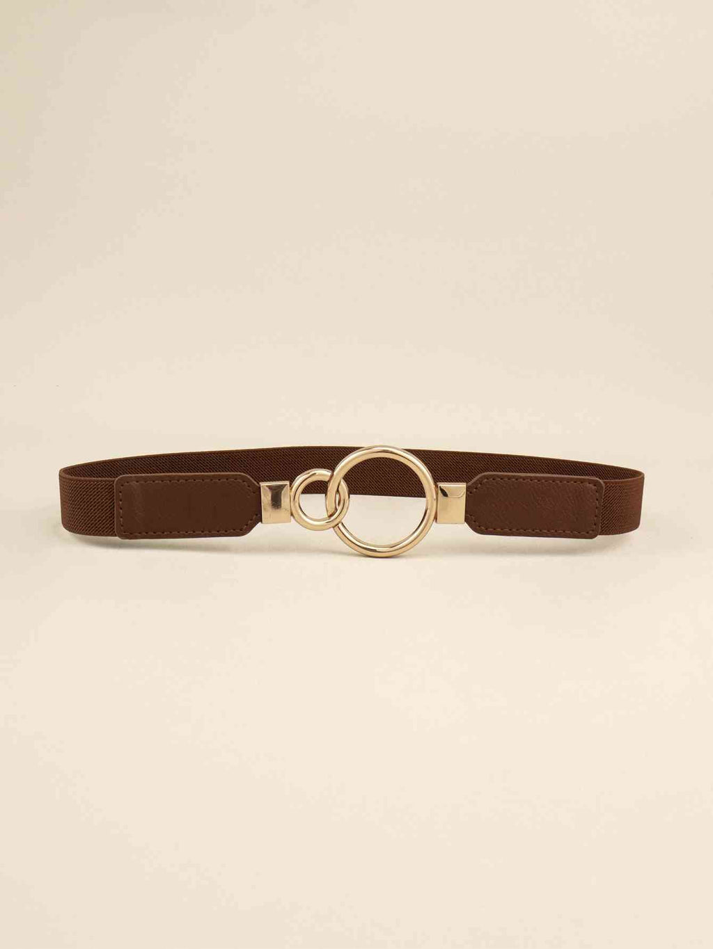 ElegantStyle Double Ring Buckle Elastic PU Belt – Adjustable Comfort Fit See size chart under “more details” by The Fashion Celestial