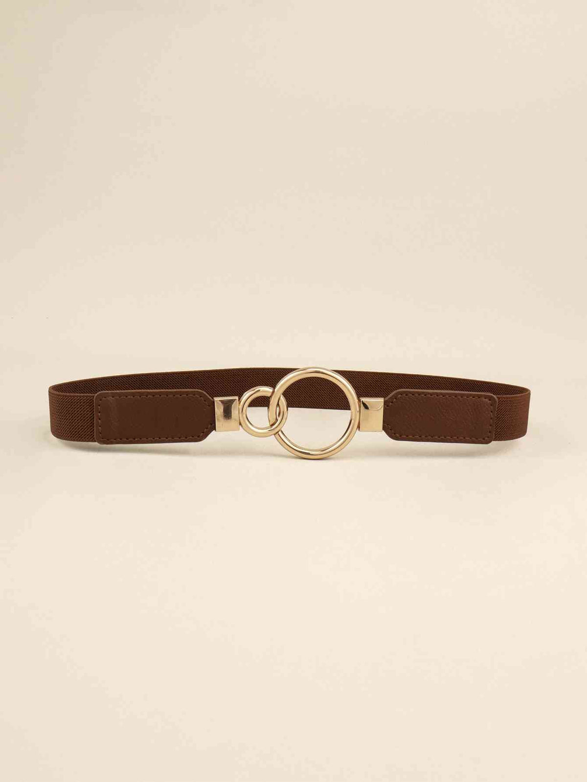 ElegantStyle Double Ring Buckle Elastic PU Belt – Adjustable Comfort Fit See size chart under “more details” by The Fashion Celestial