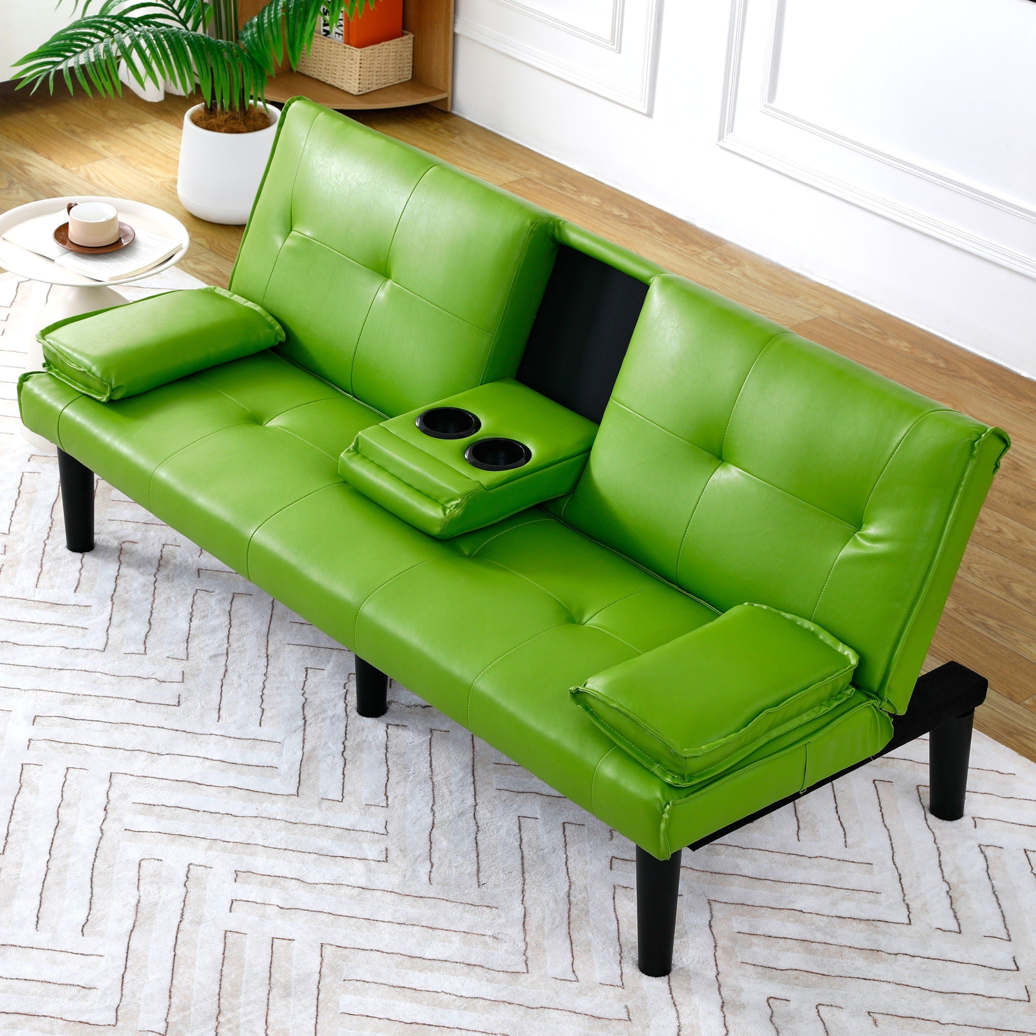Sofa Bed With Foldable Design And Cup Holder by Unique Piece Furniture