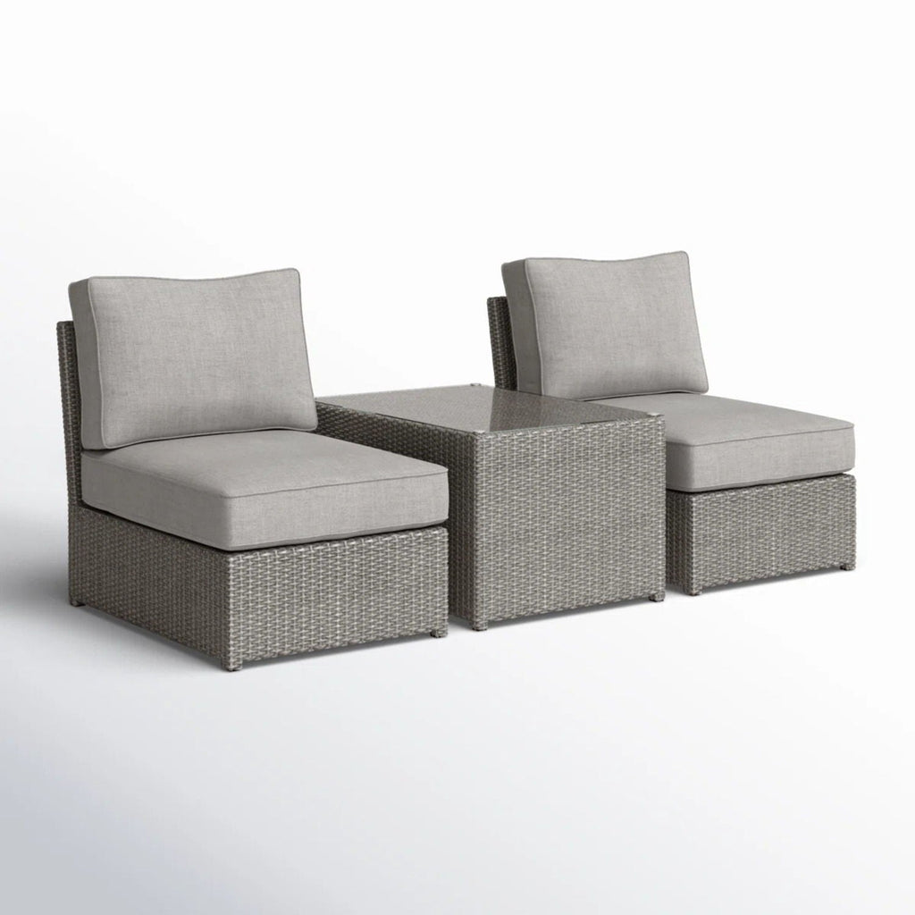 Modern Wicker Outdoor Seating Set With Cushions by Unique Piece Furniture