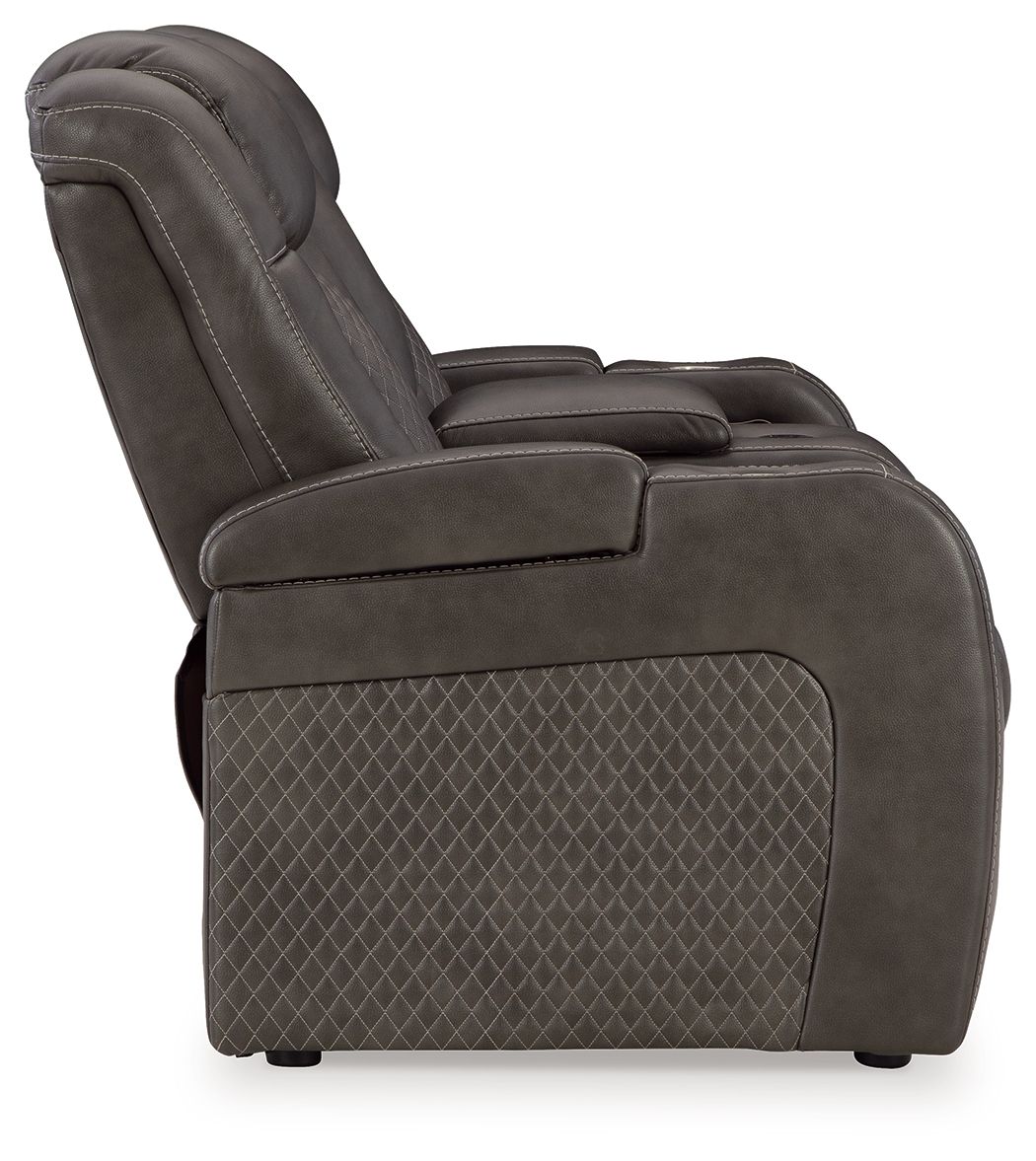 Fyne-dyme - Power Reclining Loveseat With Console/Adj Hdrst by Unique Piece Furniture