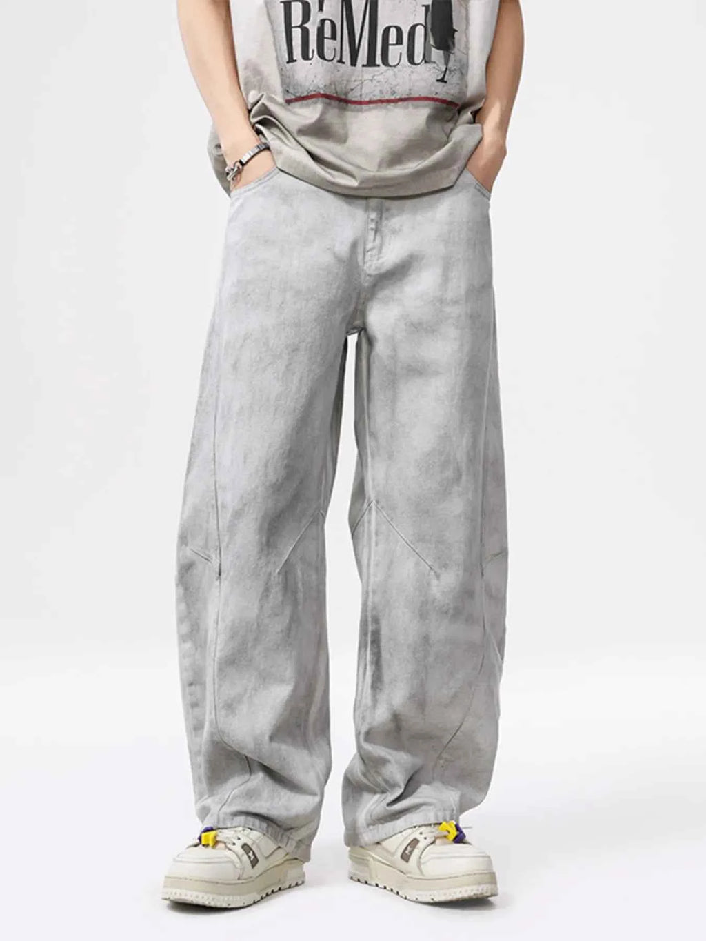 Men's Vintage Wash Wide Leg Jeans by Simply Love