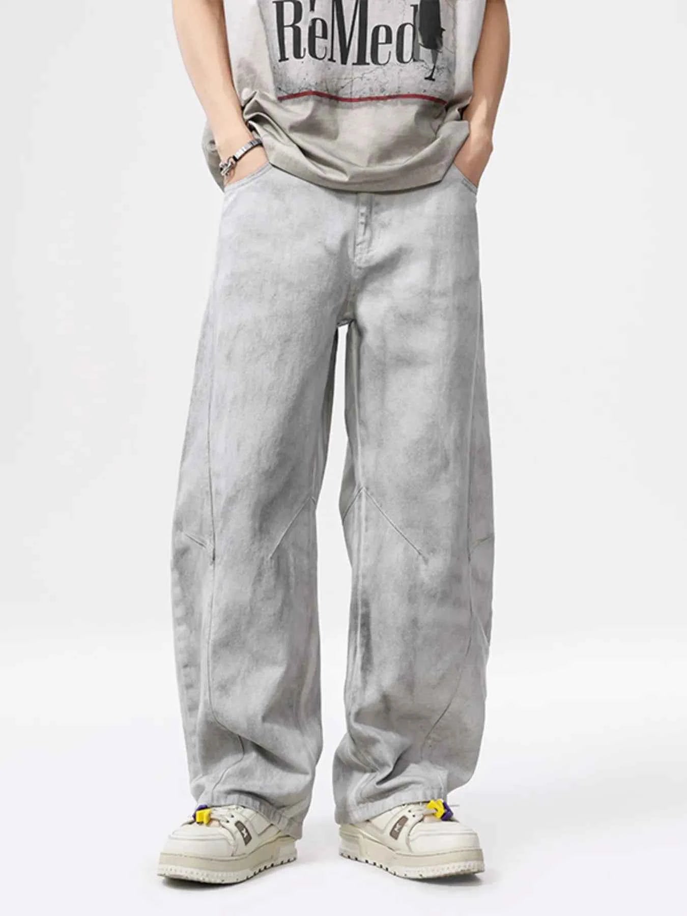 Men's Vintage Wash Wide Leg Jeans by Simply Love