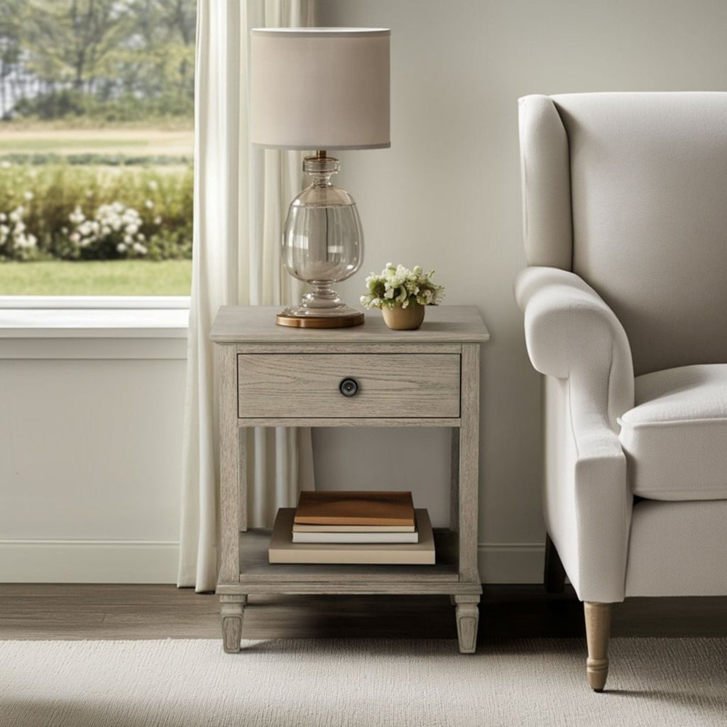 Victoria - Bedside Table With Drawer And Shelf by Unique Piece Furniture