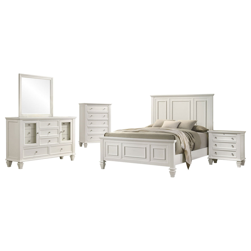 Sandy Beach 5-piece Queen Bedroom Set Cream White by Unique Piece Furniture