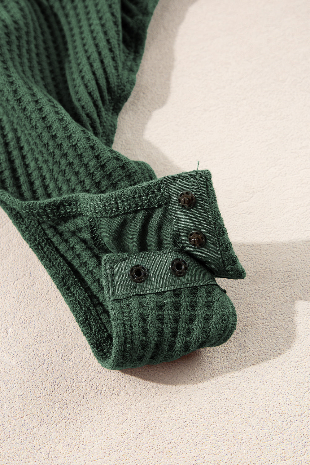 Blackish Green Waffle Knit Slim Fit Wrap V Neck Bodysuit by Wild and Free Boutique