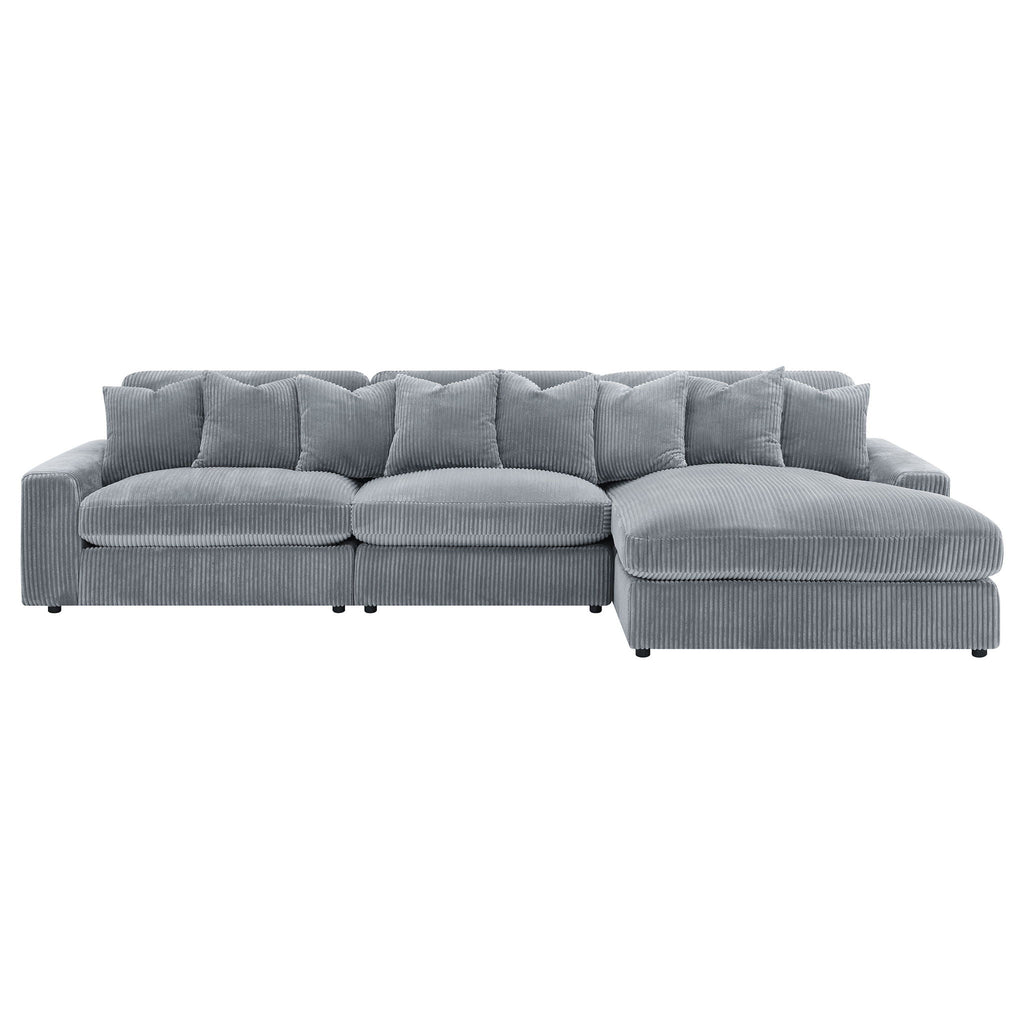 Blaine Upholstered Reversible Chaise Sectional Sofa Fog by Unique Piece Furniture