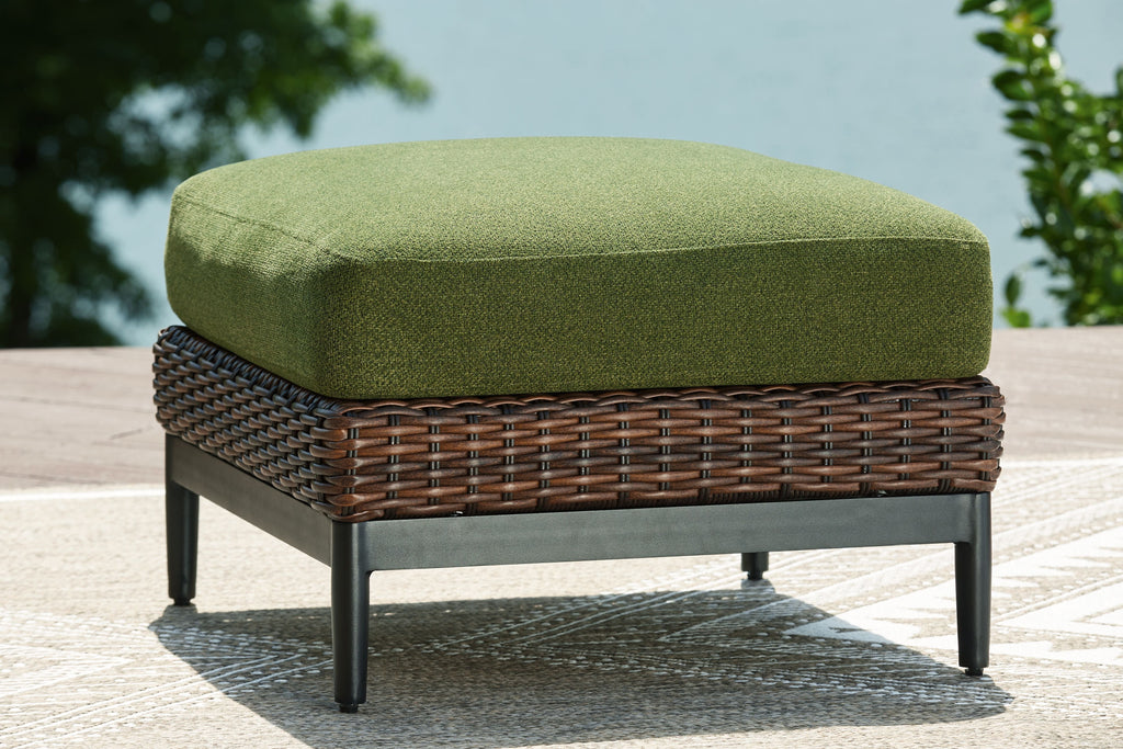 Horizon Hall - Ottoman With Cushion - Brown / Green by Unique Piece Furniture