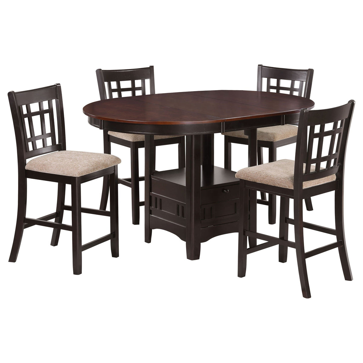 Lavon 5-piece Oval Counter Height Dining Set Light Chestnut by Unique Piece Furniture