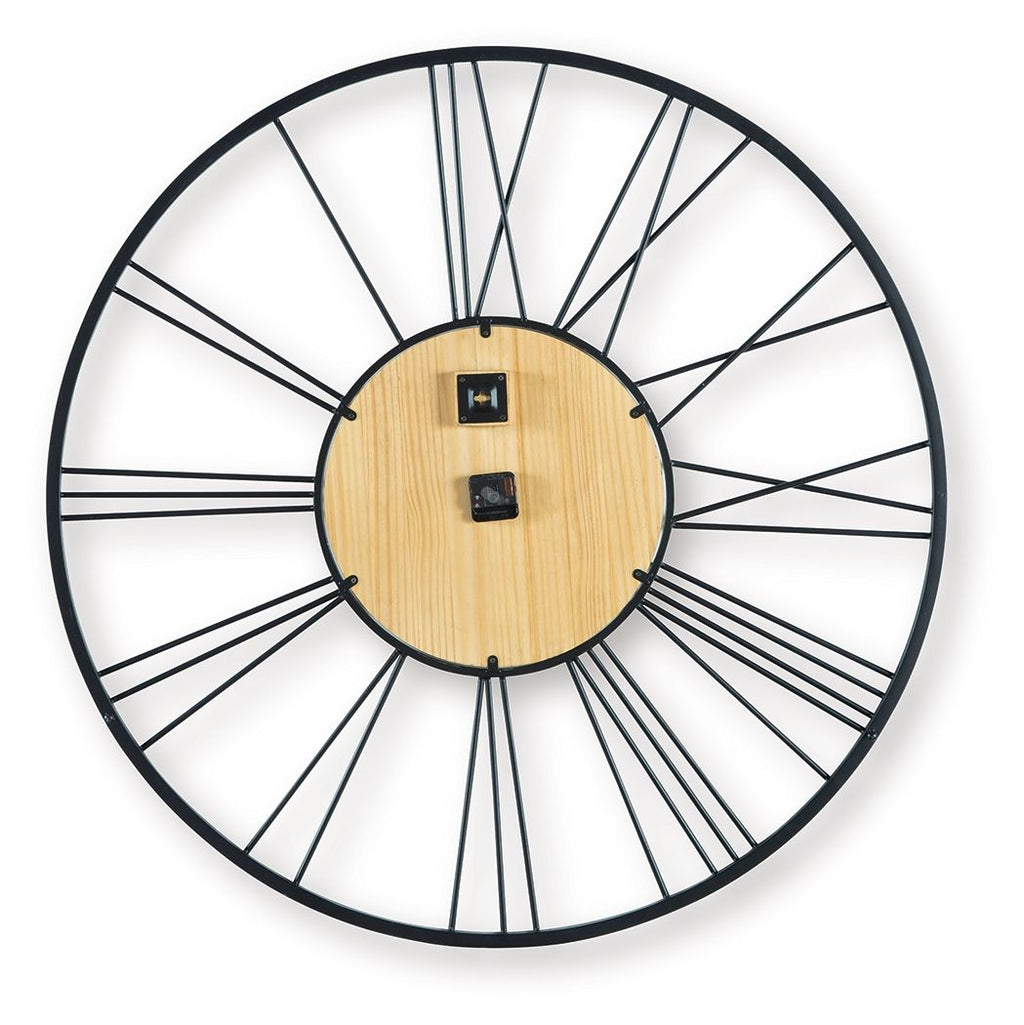 Brockett - Wall Clock - Black / Natural by Unique Piece Furniture