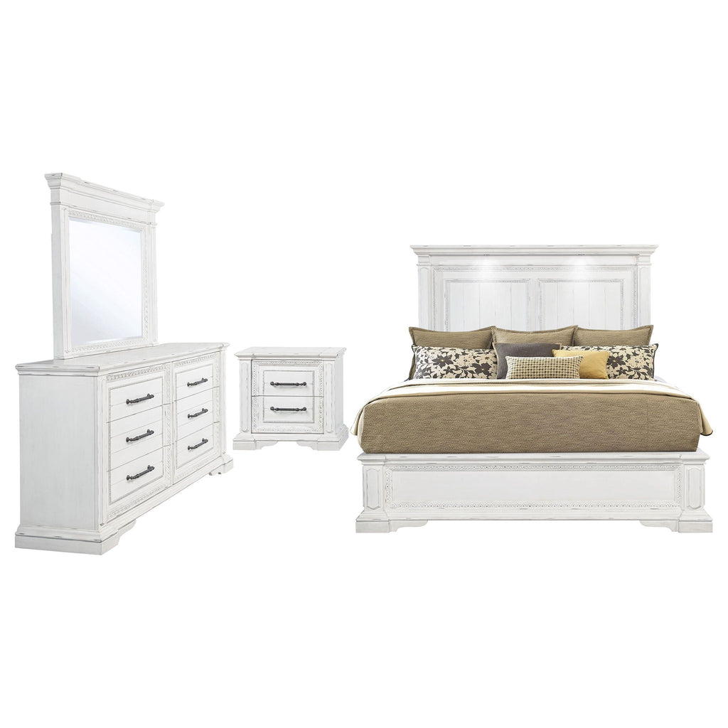 McKinney 4-piece Eastern King Bedroom Set Vintage White by Unique Piece Furniture