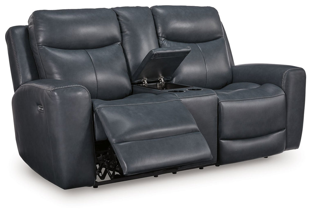 Bexhurst - Power Reclining Loveseat With Console / Adjustable Headrest by Unique Piece Furniture