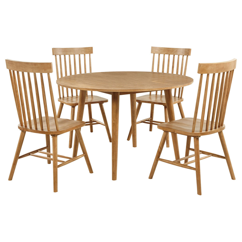 Andrews 5-piece Round Wood Dining Room Table Set Light Ash by Unique Piece Furniture