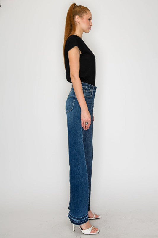 AT2005WDM - HIGH RISE FLARE JEANS by The Diamond Empire LLC