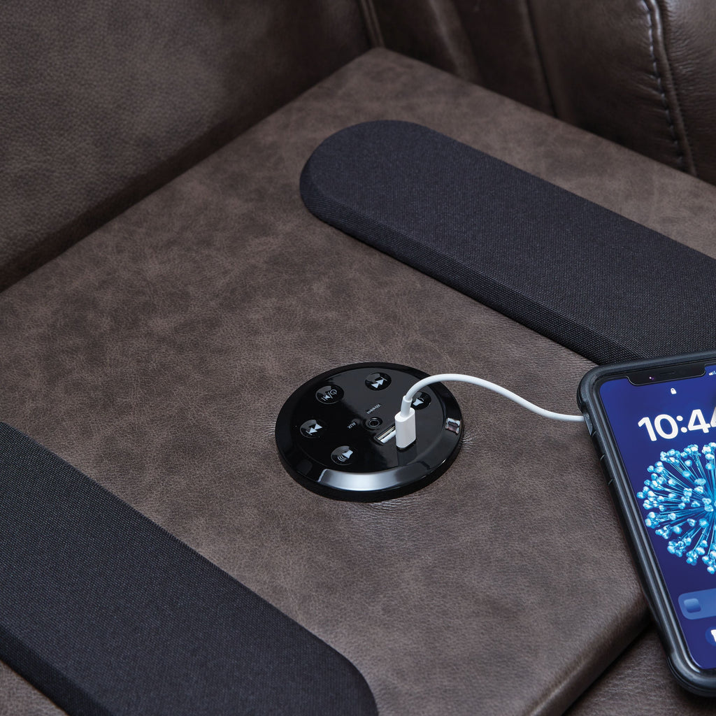 Crossplex - Power Reclining Sofa With Adjustable Headrest - Smoke by Unique Piece Furniture