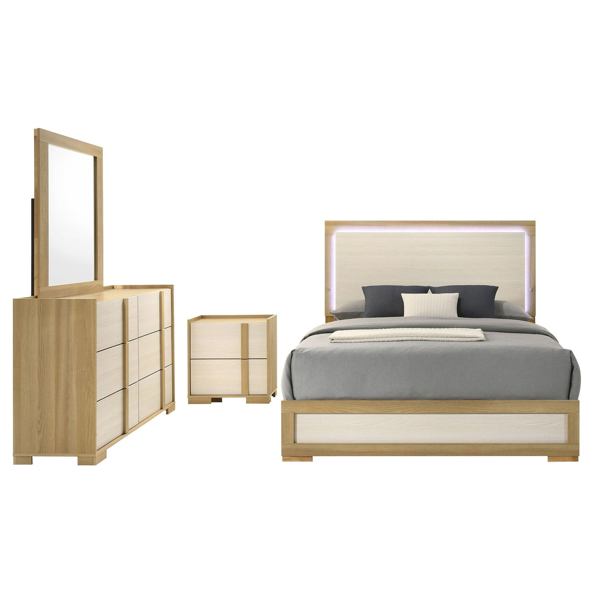 Hyland 4-piece Queen Bedroom Set Natural by Unique Piece Furniture