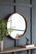 Round Wood Mirror, Wall Mounted Mirror Home Decor For Bathroom Living Room by Unique Piece Furniture