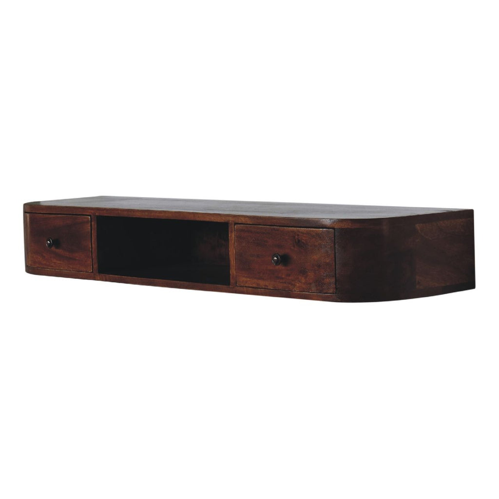 Lunar - 2 Drawer Floating Console - Chestnut by Unique Piece Furniture