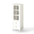 Minimalism Buffet Cabinet With Glass Doors And Double Drawer by Unique Piece Furniture
