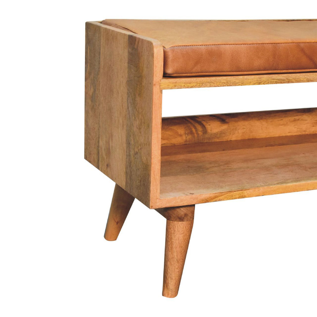 Solid Wood Bench With Upholstered Sea by Unique Piece Furniture