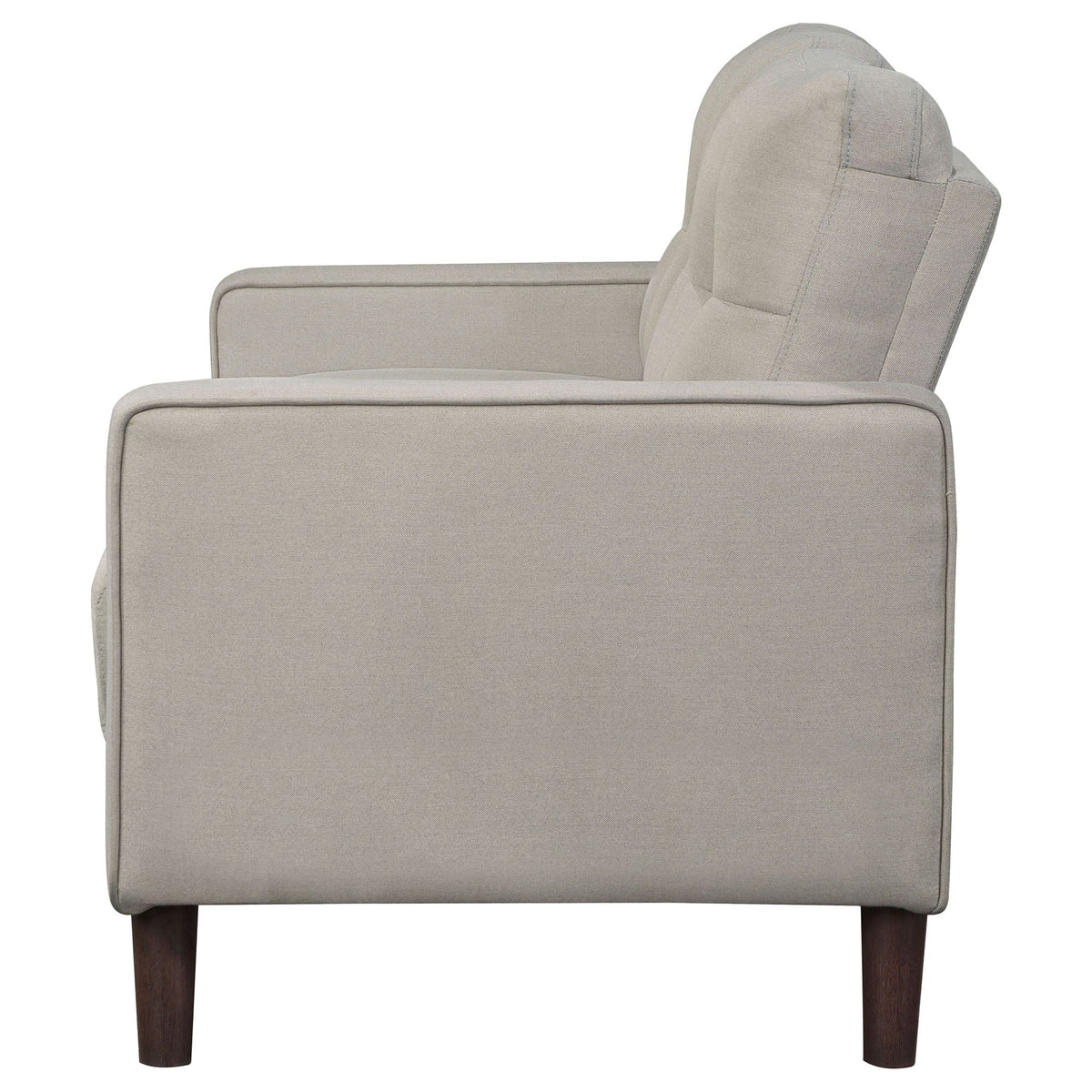 Bowen Upholstered Track Arm Tufted Loveseat Beige by Unique Piece Furniture