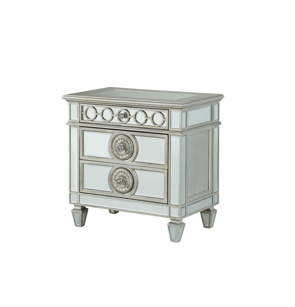 Varian - Mirrored Nightstand - Silver by Unique Piece Furniture