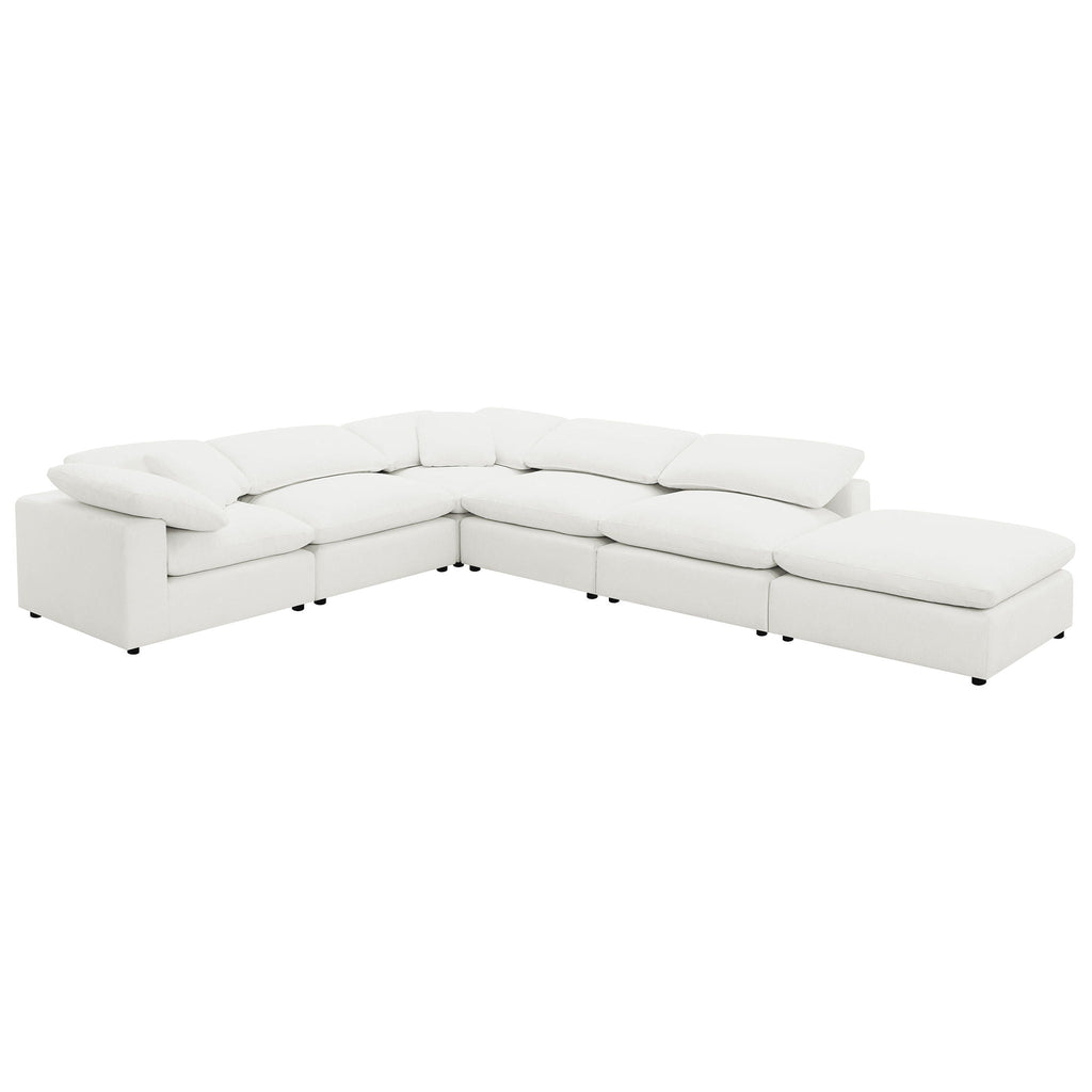 Raleigh 6-piece Boucle Upholstered Modular Sectional Ivory by Unique Piece Furniture