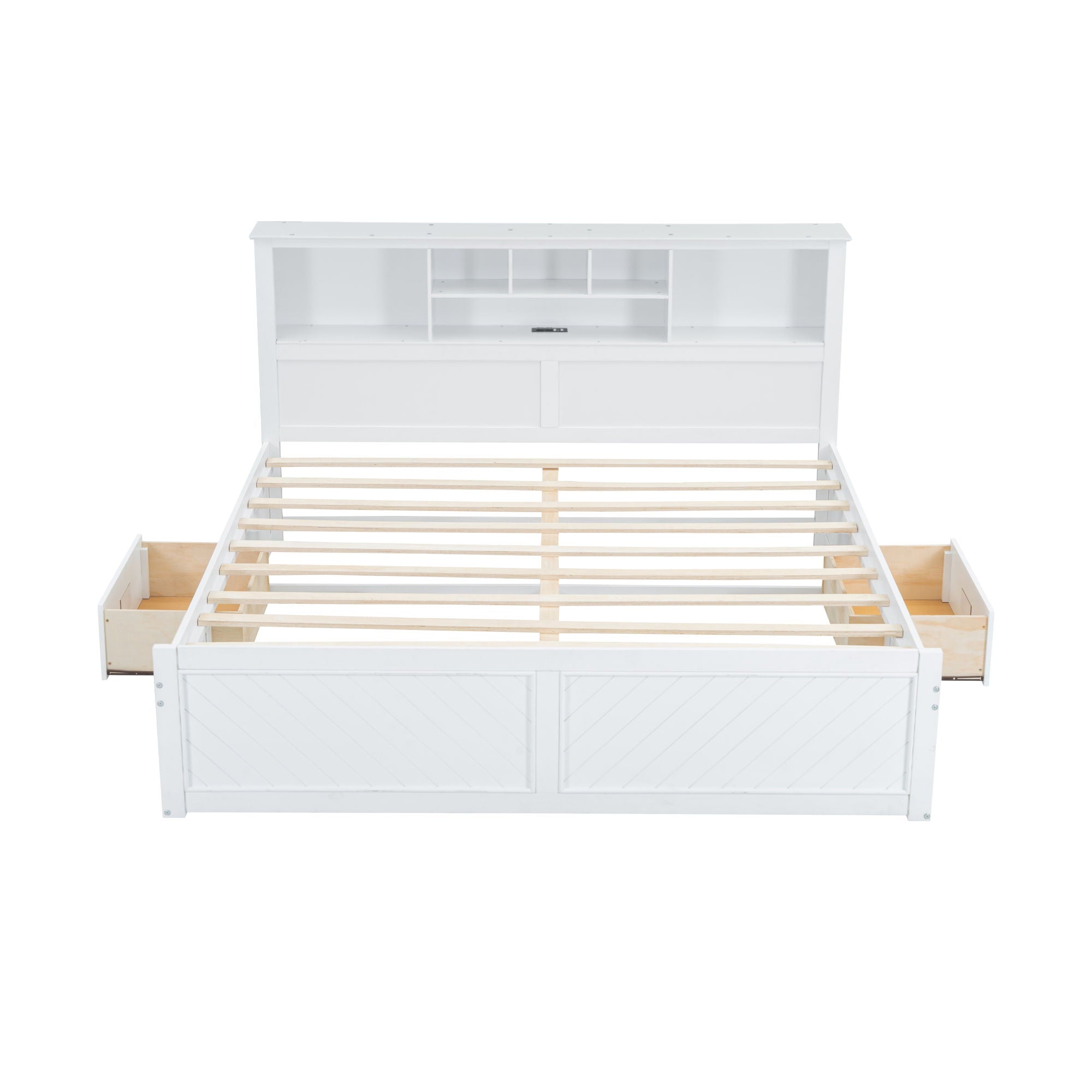 Platform Bed With Multi Storage Headboard, USB And Drawers by Unique Piece Furniture