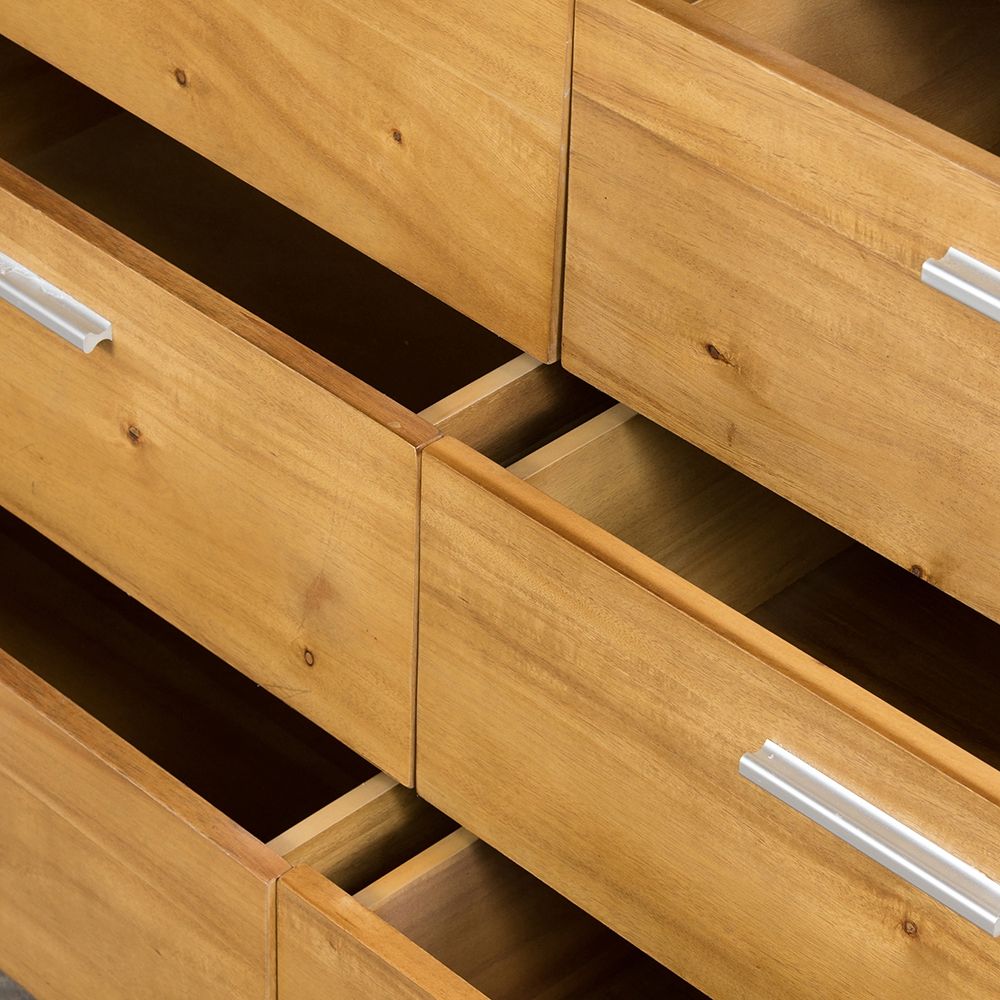 6 Drawer Dresser - Natural Wood / Brown by Unique Piece Furniture