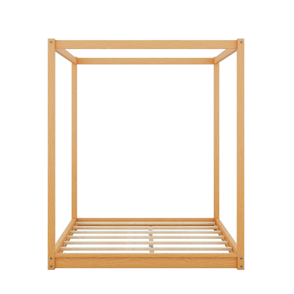 Wood Canopy Platform Bed With Support Legs And Airflow Slats by Unique Piece Furniture