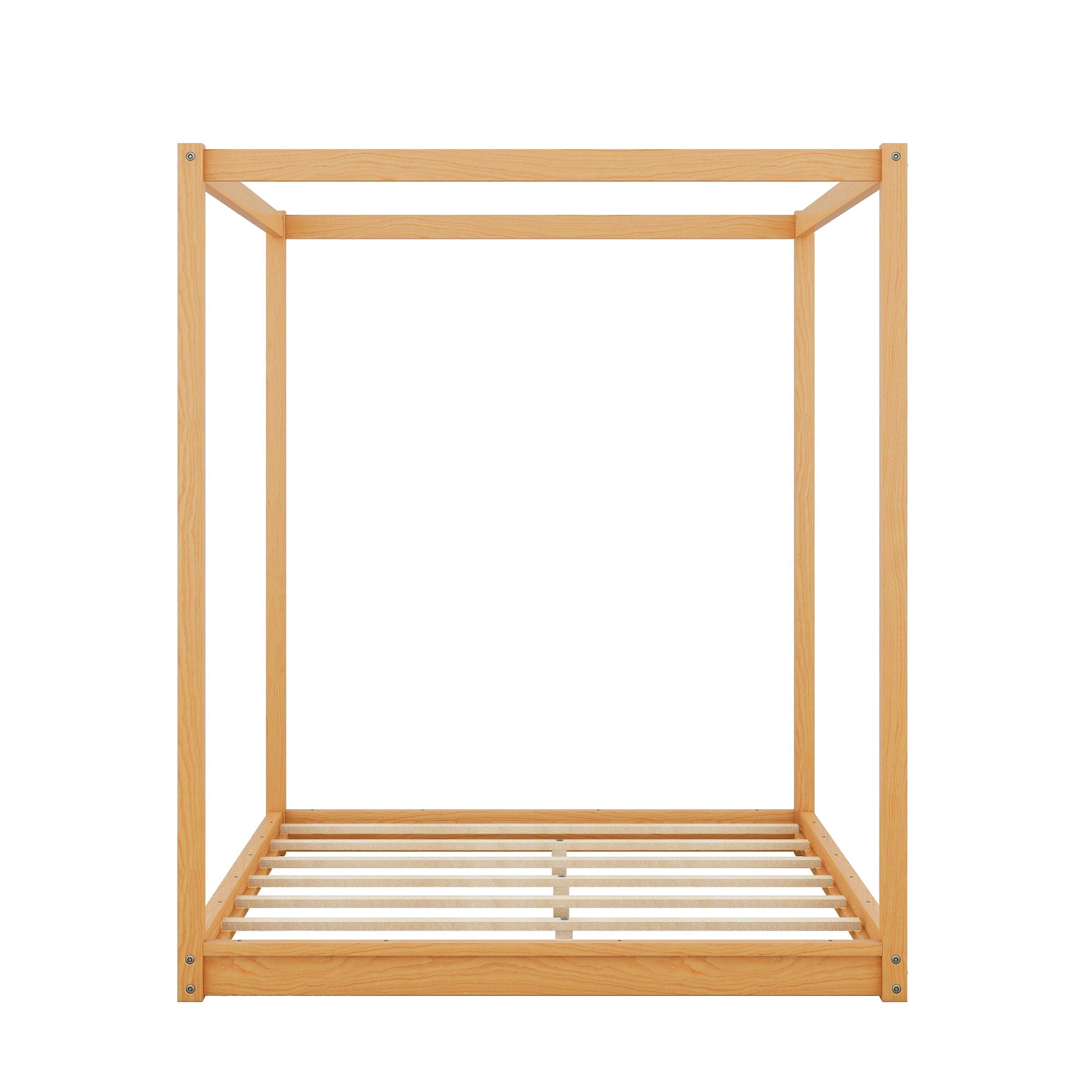 Wood Canopy Platform Bed With Support Legs And Airflow Slats by Unique Piece Furniture