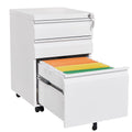 Contemporary 3 Drawer Mobile Filing Cabinet With Lock, Metal Office Storage For Legal / Letter Size by Unique Piece Furniture