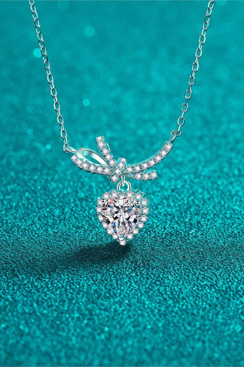 1 Carat Moissanite Heart Pendant Necklace by Wild and Free Boutique