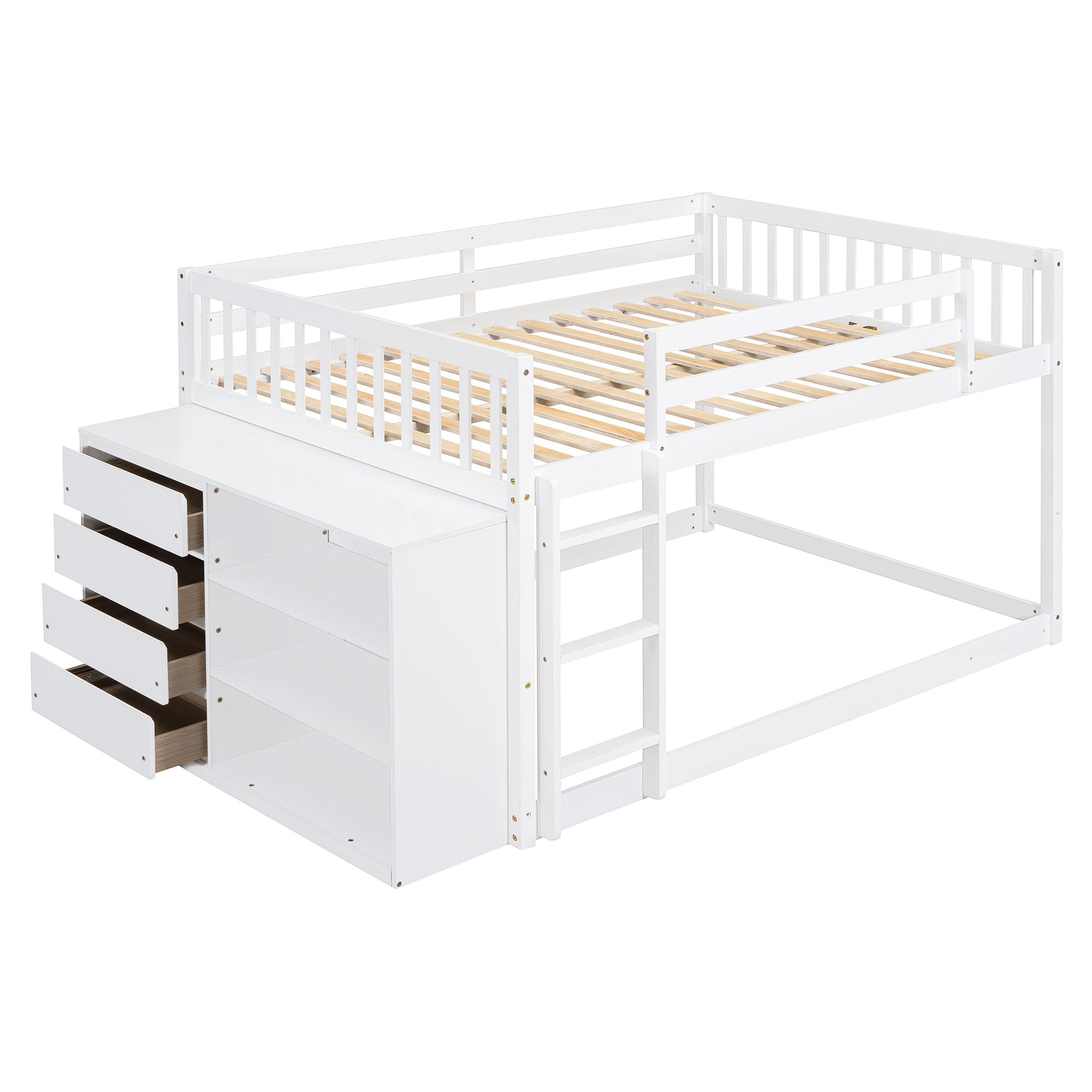 Bunk Bed With 4 Drawers And 3 Shelves by Unique Piece Furniture