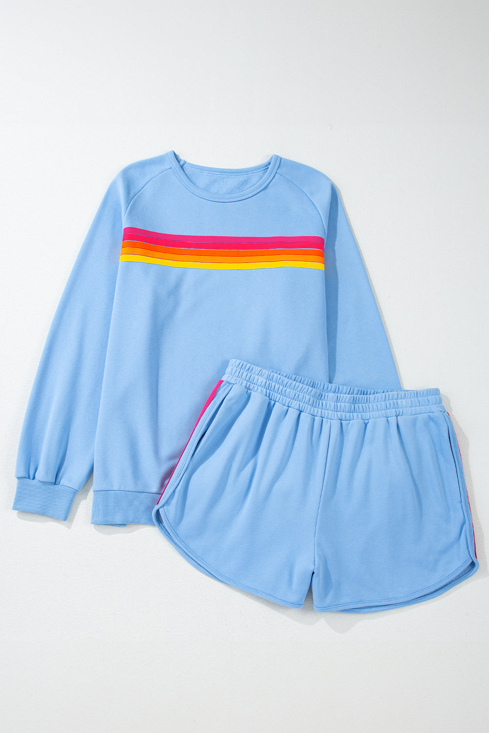 Black Striped Accent Pullover and Shorts Two Piece Casual Set by Wild and Free Boutique