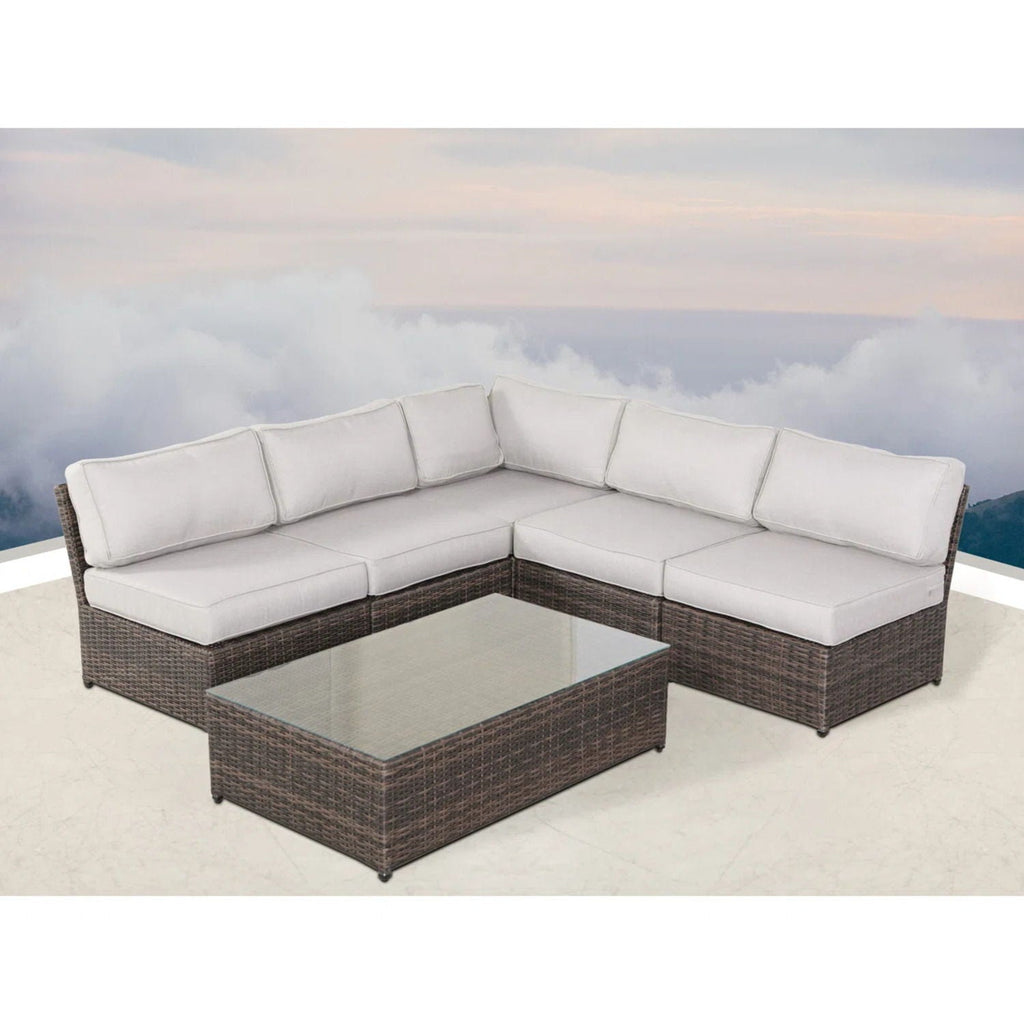Comfortable Modern Patio Rattan Sectional Set With Cushions by Unique Piece Furniture