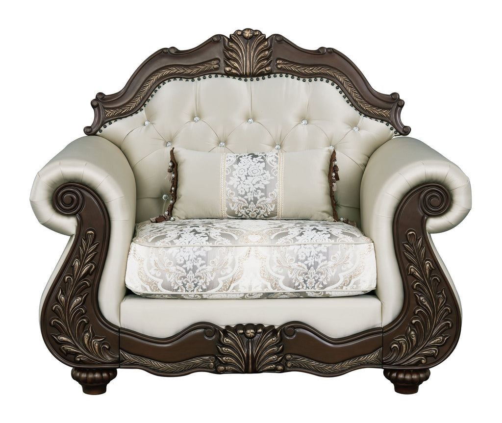 Pierce - Chair With Pillow - Beige / Cherry by Unique Piece Furniture