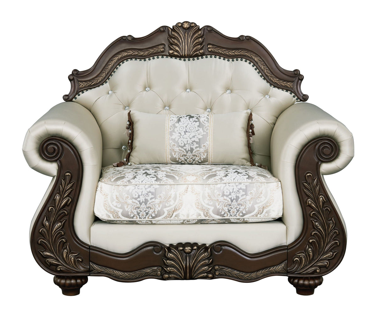 Pierce - Chair With Pillow - Beige / Cherry by Unique Piece Furniture