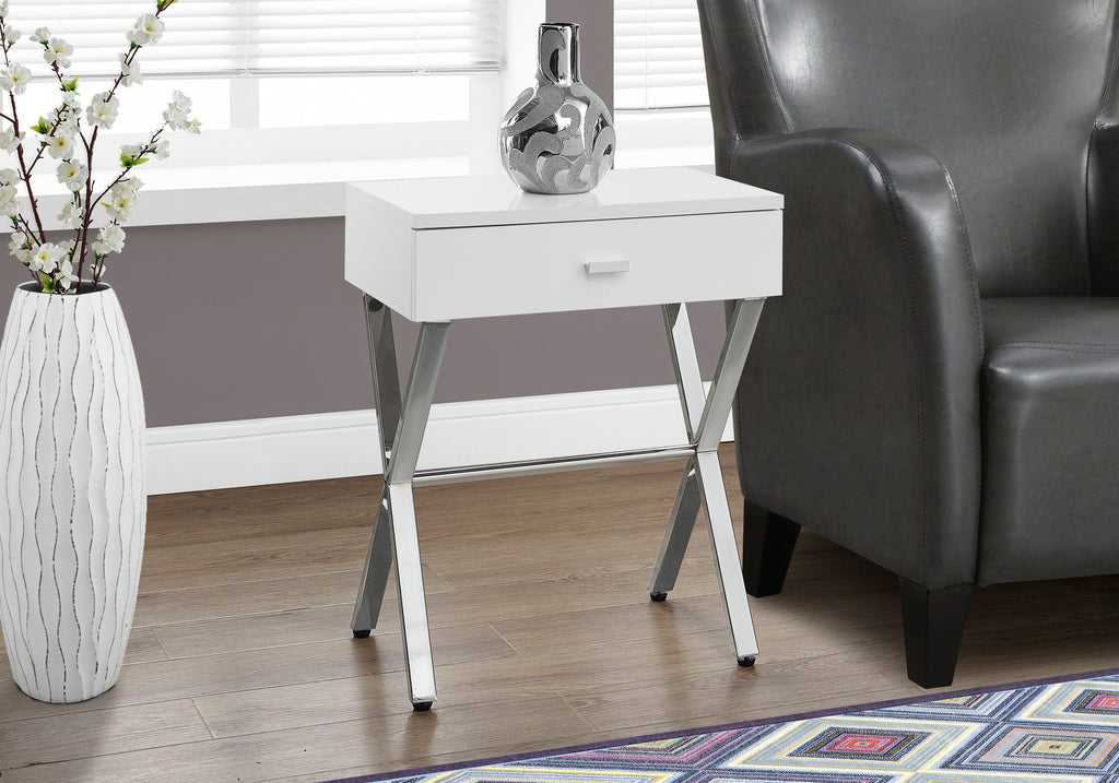 Accent Side X Table, Storage Drawer, Contemporary & Modern by Unique Piece Furniture