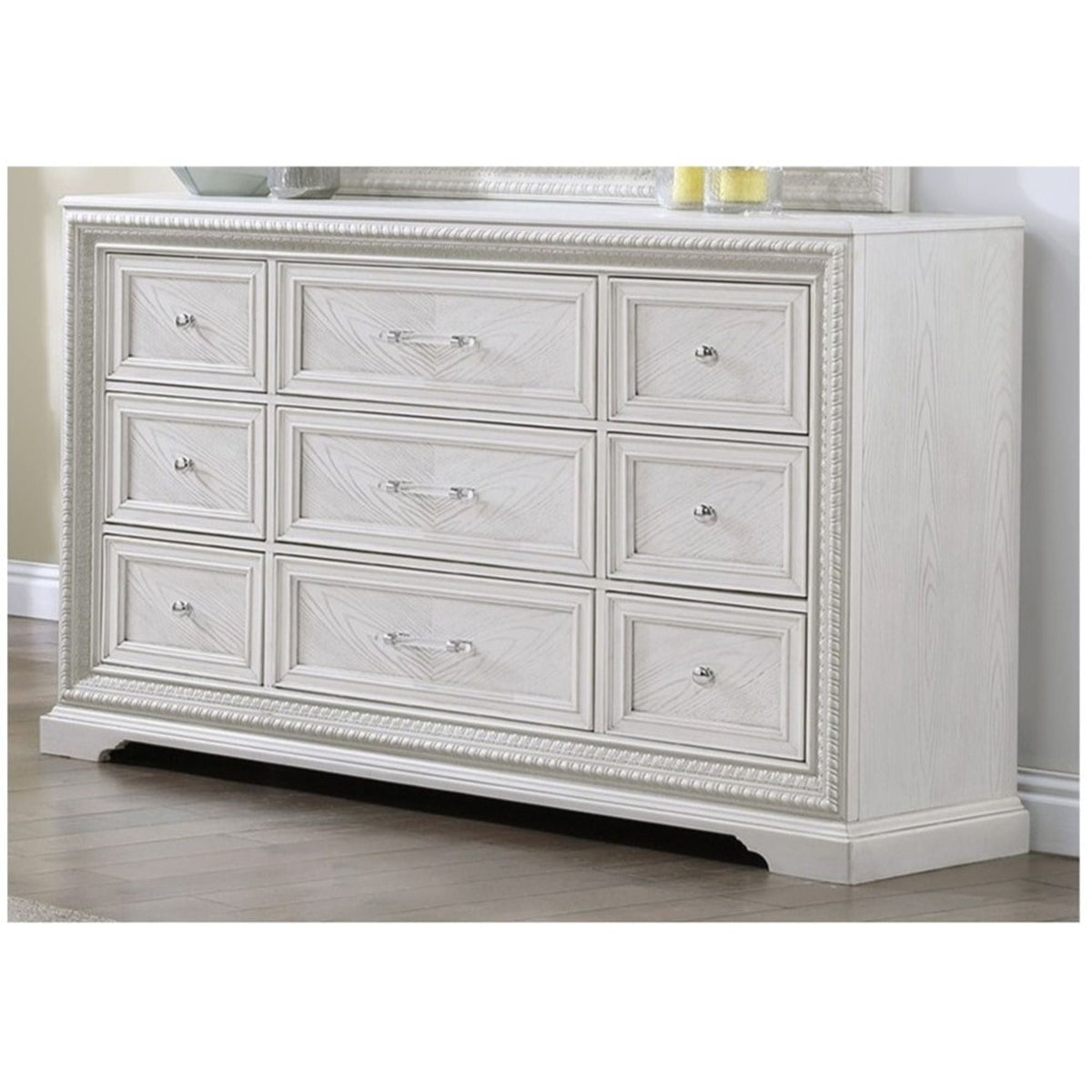 6 Drawer Storage Dresser Antique Wooden Bedroom Furniture - Antique White by Unique Piece Furniture