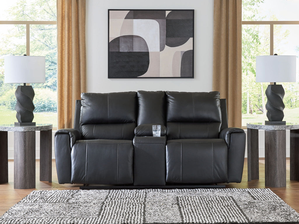 Glossmore - Reclining Loveseat With Console - Black by Unique Piece Furniture