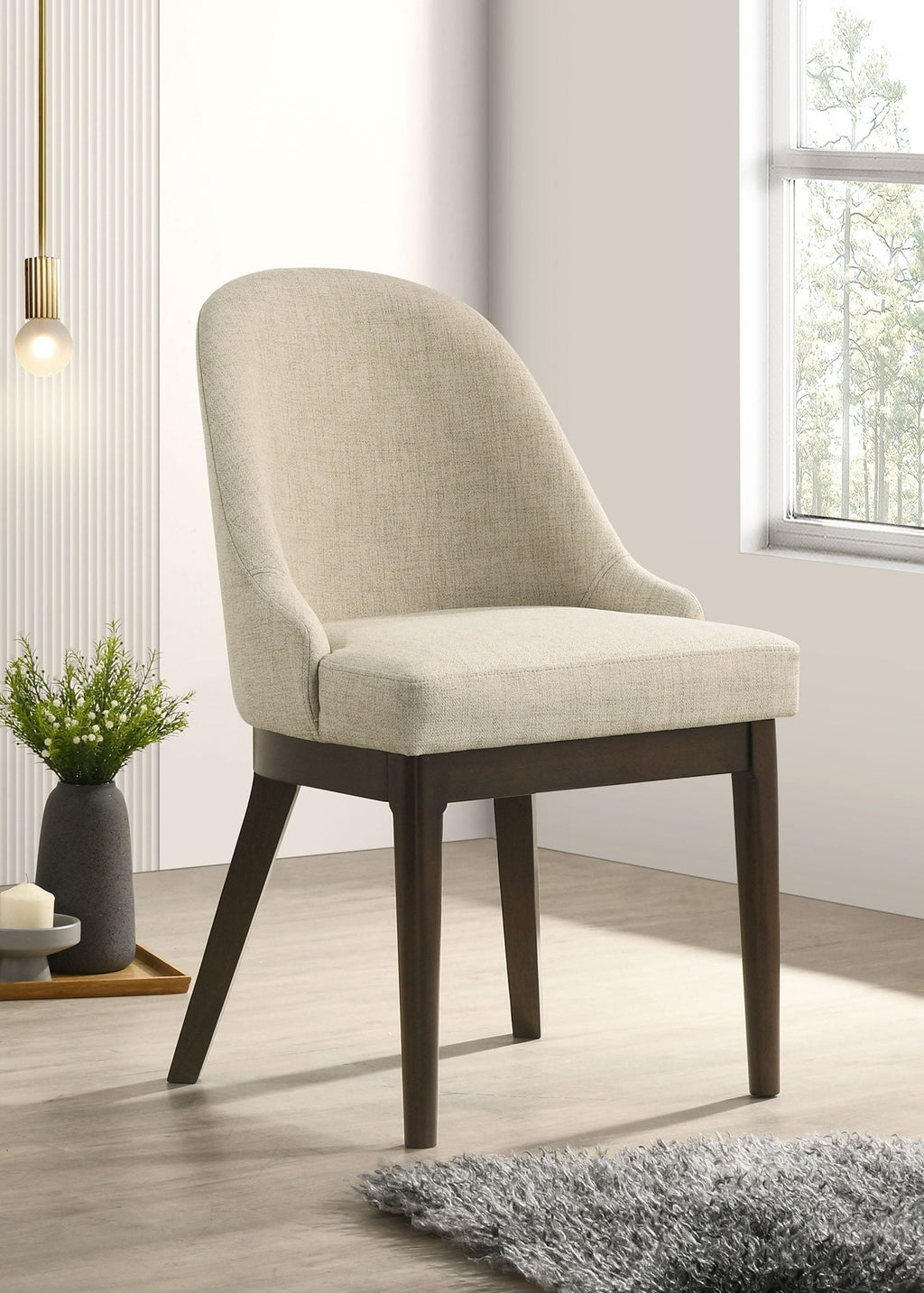Reseda Upholstered Dining Side Chair Beige (Set of 2) by Unique Piece Furniture