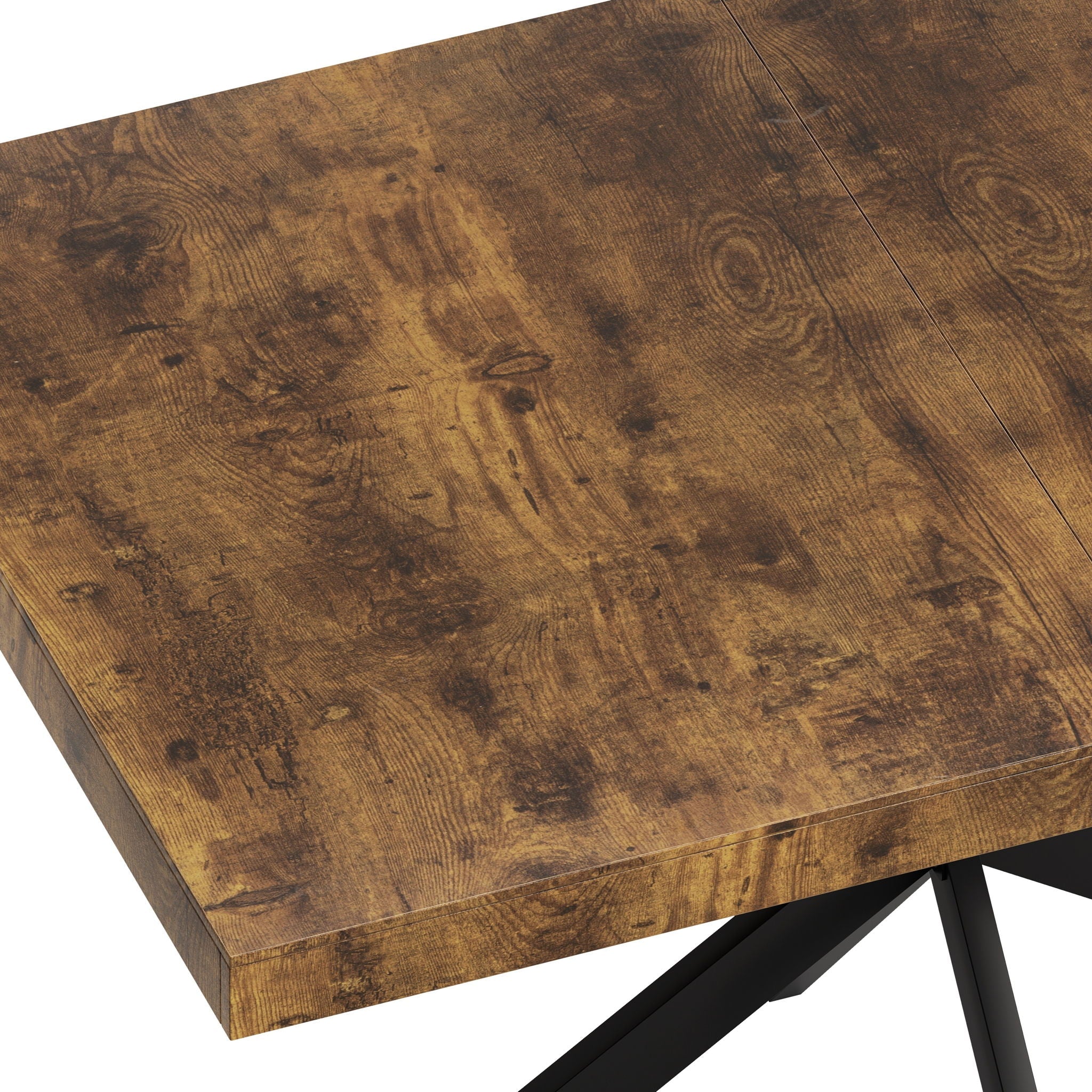 Retro Rectangular Stretch Dining Table With Embossed Center Plate by Unique Piece Furniture