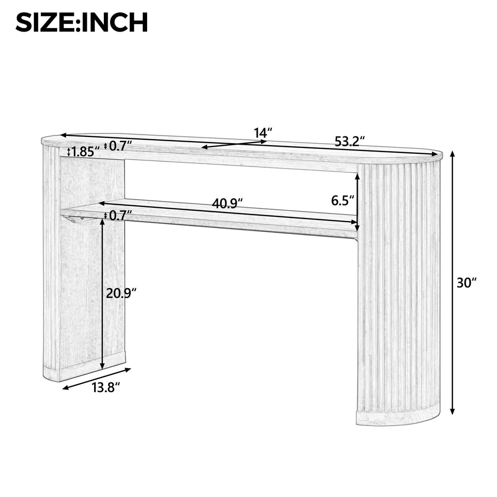 Console Table With Fluted Legs, Open Shelf by Unique Piece Furniture