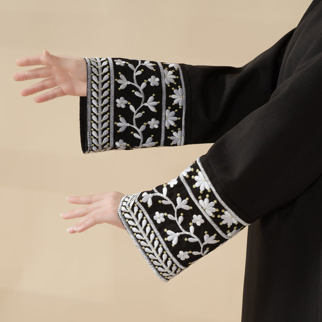Elegant Cocoon-Cut Pullover Dress | 2-Piece Set Embroidered Abaya (MA145) by Mariam's Collection