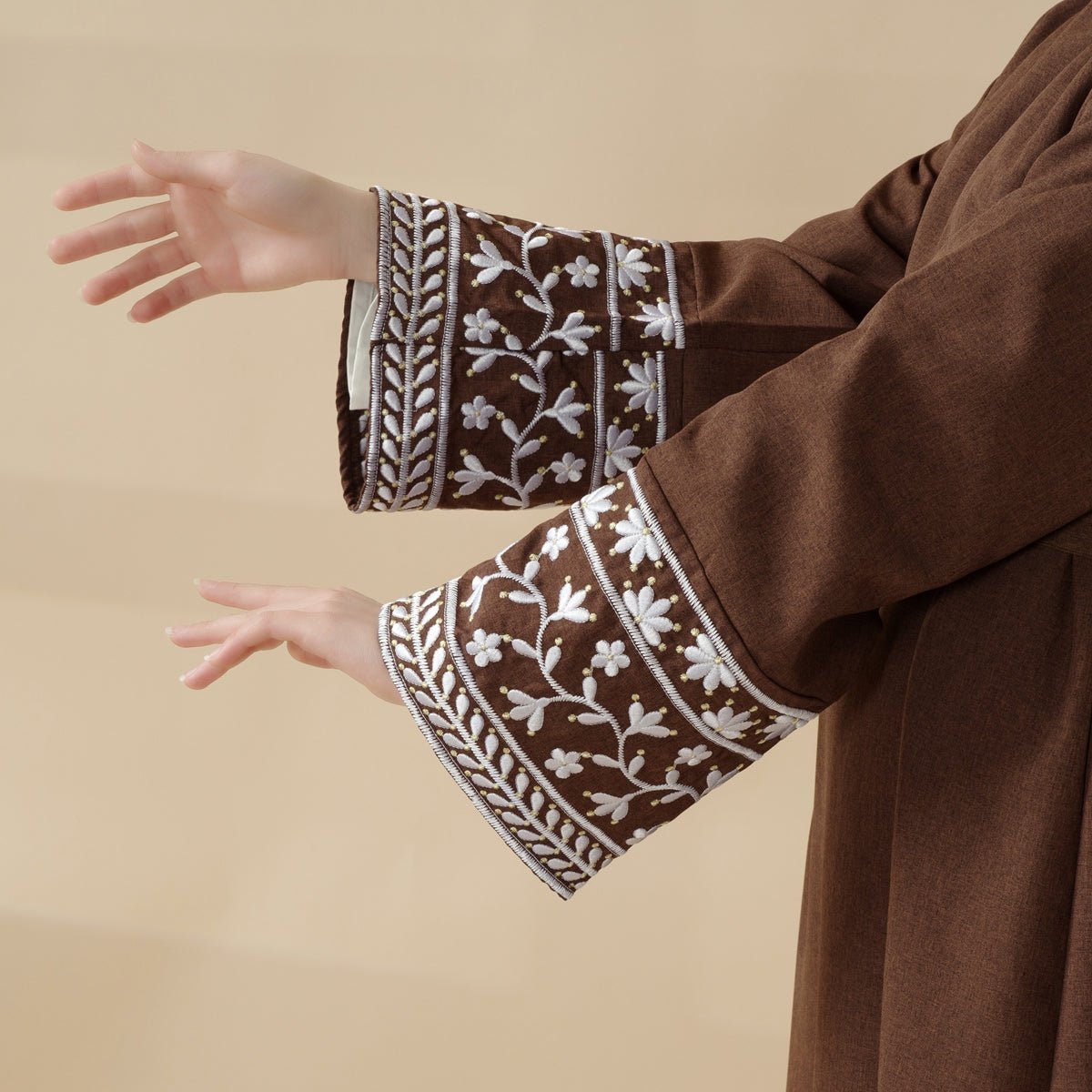 Elegant Cocoon-Cut Pullover Dress | 2-Piece Set Embroidered Abaya (MA145) by Mariam's Collection