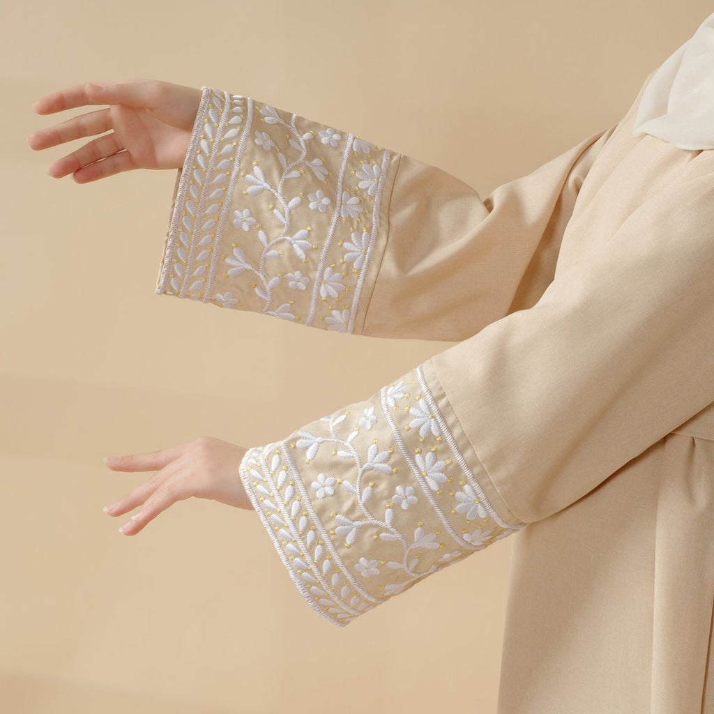 Elegant Cocoon-Cut Pullover Dress | 2-Piece Set Embroidered Abaya (MA145) by Mariam's Collection