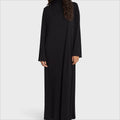 Elegant Half-Turtleneck Pullover Maxi Dress | Loose Fit Solid Color Dress with Hidden Pockets(MA313) by Mariam's Collection